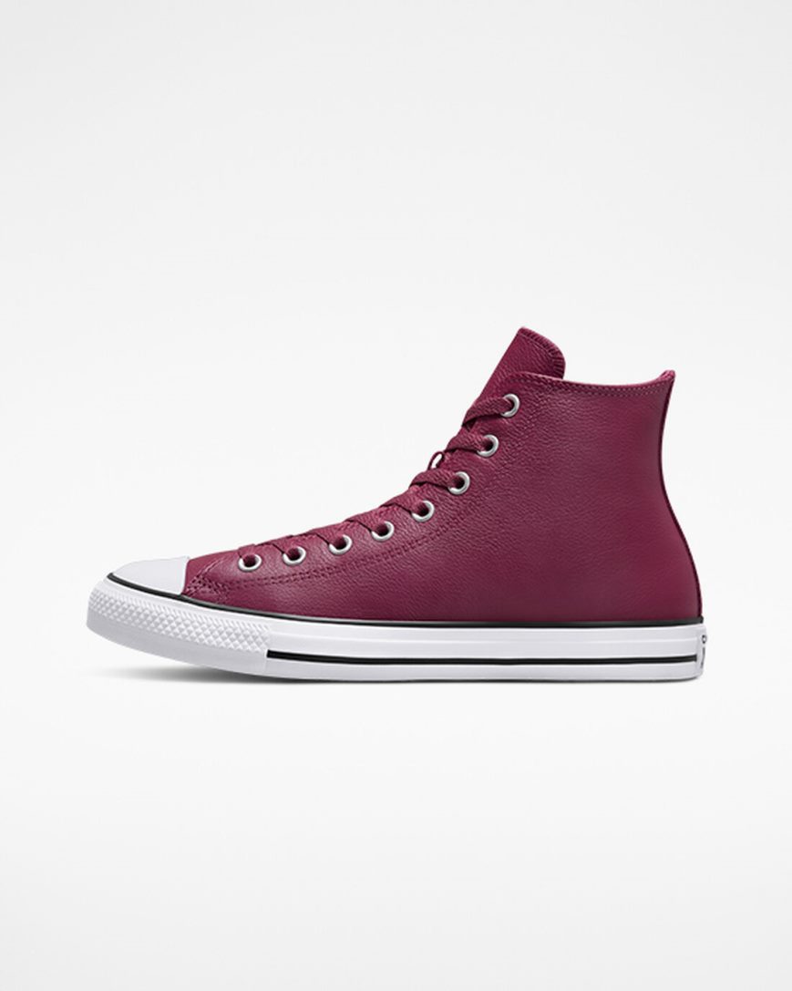 Pánské Boty Vysoké Converse Chuck Taylor All Star Læder Růžové | CZ OMRU59